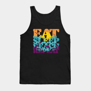 Eat Sleep Beach Repeat retro sunset paradise Tank Top